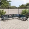 Image de Ensemble de bancs de jardin avec coussins 7 pcs noir, ensemble de meubles d'extérieur, ensemble de pique-nique 3283728