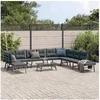 Image de Bancs de jardin avec coussins lot de 6 acier enduit de poudre, banc, banc de parc, siège d'extérieur, banc 3283729