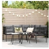 Image de Ensemble de canapés de jardin et coussins noir acier textilène, ensemble de meubles d'extérieur, ensemble de 3283740