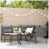 Image de Ensemble de canapés de jardin et coussins noir acier textilène, ensemble de meubles d'extérieur, ensemble de 3283742