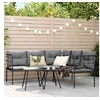 Image de Ensembles canapes. fauteuils et tables de jardin noir bois massif 3 pieces 176 x 175 x 75 cm 2 personnes