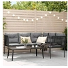 Image de Salon de jardin 2 pieces noir acier 176 x 175 x 75 cm