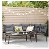Image de Salon de jardin noir 2 pieces acier 176 x 175 x 75 cm