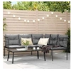 Image de Ensembles canapes. fauteuils et tables de jardin noir 2 pieces 2 personnes 176 x 175 x 75 cm bois massif