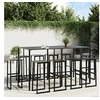Image de Ensemble de bar de jardin 11 pcs noir acier enduit de poudre, table et chaises de bar d'extérieur 3283755