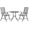 Image de Ensemble de chaises de jardin inclinables 3 pièces anthracite