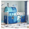 Image de Stapelbed met gordijnen 80x200 cm massief grenenhout blauw3283992