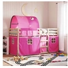 Image de Lit superposé avec rideaux rose 90x190 cm bois pin massif, lit, cadre de lit, lit superposé bas, meuble de chambre à 3284029