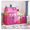 Image de Lit superposé avec rideaux rose 90x190 cm bois pin massif, lit, cadre de lit, lit superposé bas, meuble de chambre à 3284041