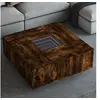 Image de Table basse avec LED infini chêne fumé 100x100x40 cm