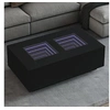 Image de Table basse avec LED infini noir 116x69x40 cm, table d'appoint, table de salon, table latérale, bout de canapé, table 3284057