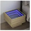 Image de Table de chevet avec LED infini chêne sonoma 40x40x30 cm 3284065