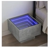 Image de Table de chevet avec LED infini gris béton 40x40x30 cm 3284066