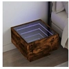 Image de Table de chevet avec LED infini chêne fumé 40x40x30 cm 3284067