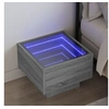 Image de Table de chevet avec LED infini sonoma gris 40x40x30 cm 3284068