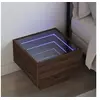 Image de Table de chevet avec LED infini chêne marron 40x40x30 cm