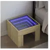 Image de Table de chevet avec LED infini chêne sonoma 40x40x30 cm 3284072