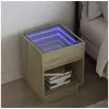Image de Table de chevet avec LED infini chêne sonoma 40x40x50 cm 3284079
