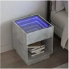 Image de Table de chevet avec LED infini gris béton 40x40x50 cm