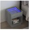 Image de Table de chevet avec LED infini sonoma gris 40x40x50 cm