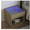 Image de Table de chevet avec LED infini chêne sonoma 50x50x50 cm, armoire de lit, table d'appoint, support de téléphone 3284086