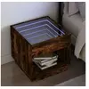 Image de Table de chevet avec LED infini chêne fumé 50x50x50 cm