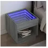 Image de Table de chevet avec LED infini sonoma gris 50x50x50 cm
