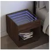 Image de Table de chevet avec LED infini chêne marron 50x50x50 cm