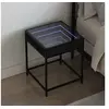 Image de Table de chevet avec LED infini noir 40x40x51 cm 3284091