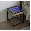 Image de Table de chevet avec LED infini chêne sonoma 40x40x51 cm 3284092