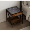 Image de Table de chevet avec LED infini chêne fumé 40x40x49 cm 3284098