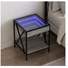 Image de Table de chevet avec LED infini sonoma gris 40x40x49 cm 3284099