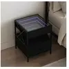 Image de Table de chevet avec LED infini noir 40x40x51 cm 3284101