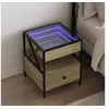 Image de Table de chevet avec LED infini chêne sonoma 40x40x51 cm 3284102