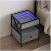 Image de Table de chevet avec LED infini sonoma gris 40x40x51 cm 3284104