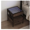 Image de Table de chevet avec LED infini chêne marron 40x40x51 cm 3284105