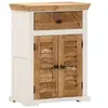 Image de Buffet blanc et marron 55x30x73 cm bois de manguier solide brut