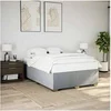 Image de Cadre de lit Gris clair 140x190 cm Tissu, sommier, cadre de lit plateforme, cadre de lit rembourrï¿½, meuble de chambre 3284471