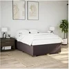 Image de Cadre de lit Marron foncé 160x200 cm Tissu, sommier, cadre de lit plateforme, cadre de lit rembourré, meuble de 3284488