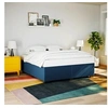 Image de Cadre de lit Bleu 180 x 200 cm Tissu, sommier, cadre de lit plateforme, cadre de lit rembourré, meuble de chambre à 3284498