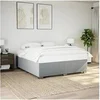 Image de Cadre de lit Gris clair 200x200 cm Tissu, sommier, cadre de lit plateforme, cadre de lit rembourré, meuble de chambre 3284499