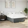 Image de Cadre de lit sans matelas gris foncé 140x190 cm tissu 3284730