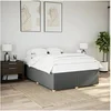 Image de Cadre de lit sans matelas gris foncé 140x200 cm tissu 3284737