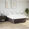 Image de Cadre de lit sans matelas marron foncé 140x200 cm tissu 3284739