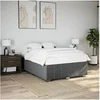 Image de Cadre de lit sans matelas gris foncé 140x190 cm tissu 3284833