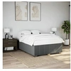 Image de Cadre de lit sans matelas gris foncé 140x200 cm tissu 3284840