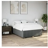 Image de Cadre de lit sans matelas gris foncé 160x200 cm tissu 3284847