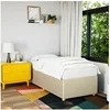 Image de Bedframe zonder matras 100x200 cm stof cràmekleurig3284919