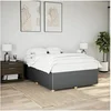 Image de Cadre de lit sans matelas gris foncé 140x190 cm tissu 3284936