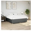 Image de Cadre de lit sans matelas gris foncé 200x200 cm tissu 3284964